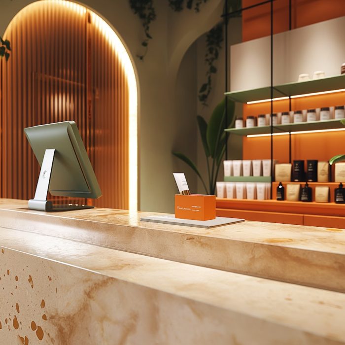 Stylish Retail Store Interior with POS System